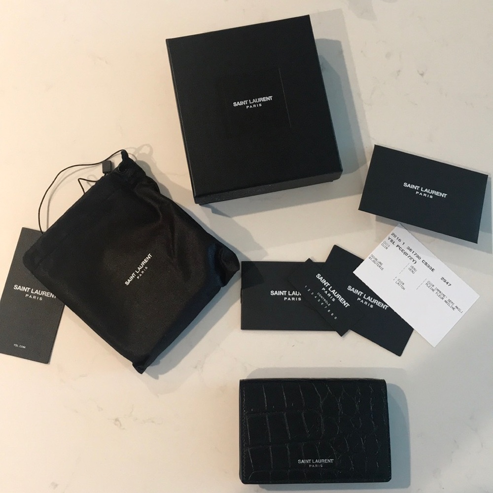 NEW Saint Laurent (ysl) Crocodile Wallet